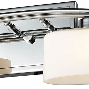 Atlas Eastbrook 2-Light Vanity Light Fixture - Contemporary Design with Opal Glass Shades for Modern Bathrooms Polished Chrome 18'' WL11590-CH