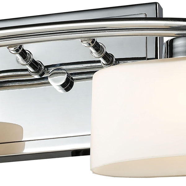 Atlas Eastbrook 2-Light Vanity Light Fixture - Contemporary Design with Opal Glass Shades for Modern Bathrooms Polished Chrome 18'' WL11590-CH