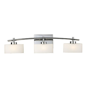 Atlas Eastbrook 2-Light Vanity Light Fixture - Contemporary Design with Opal Glass Shades for Modern Bathrooms Polished Chrome 29'' WL11591-CH