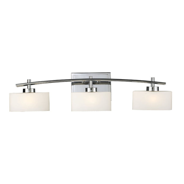 Atlas Eastbrook 2-Light Vanity Light Fixture - Contemporary Design with Opal Glass Shades for Modern Bathrooms Polished Chrome 29'' WL11591-CH