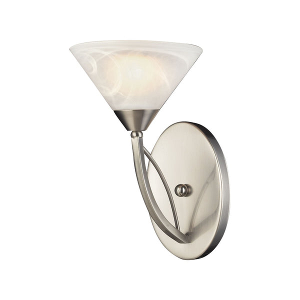 Atlas Elysburg 1-Light Sconce - Modern Geometric Design with Softly Diffused Glass for Elegant Interiors Satin Nickel 7'' WL11596-NK