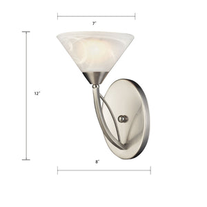 Atlas Elysburg 1-Light Sconce - Modern Geometric Design with Softly Diffused Glass for Elegant Interiors Satin Nickel 7'' WL11596-NK