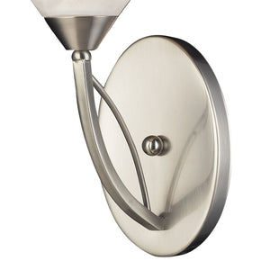 Atlas Elysburg 1-Light Sconce - Modern Geometric Design with Softly Diffused Glass for Elegant Interiors Satin Nickel 7'' WL11596-NK