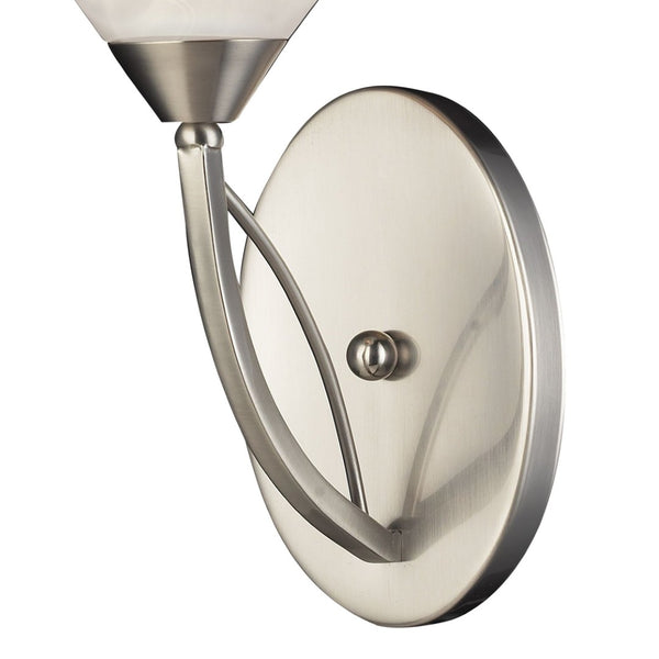 Atlas Elysburg 1-Light Sconce - Modern Geometric Design with Softly Diffused Glass for Elegant Interiors Satin Nickel 7'' WL11596-NK