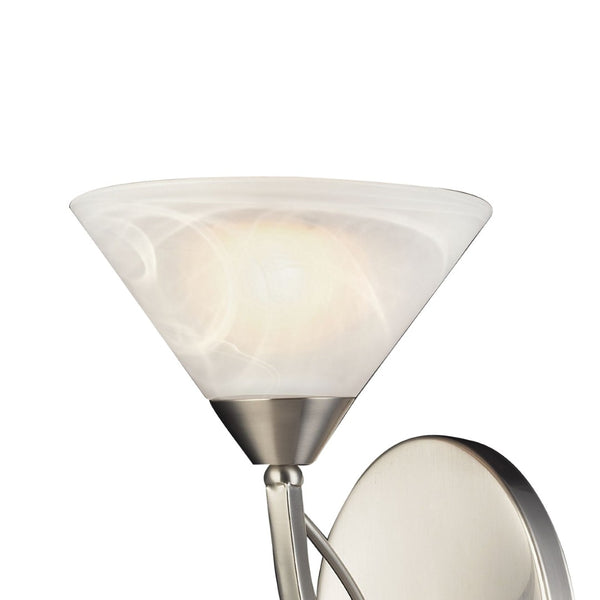Atlas Elysburg 1-Light Sconce - Modern Geometric Design with Softly Diffused Glass for Elegant Interiors Satin Nickel 7'' WL11596-NK