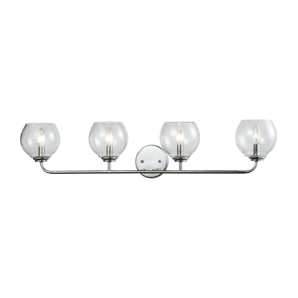 Atlas Emory 38'' Wide 4-Light Vanity Fixture - Polished Chrome with Clear Glass Shades & Modern Elegance WL11598-CH