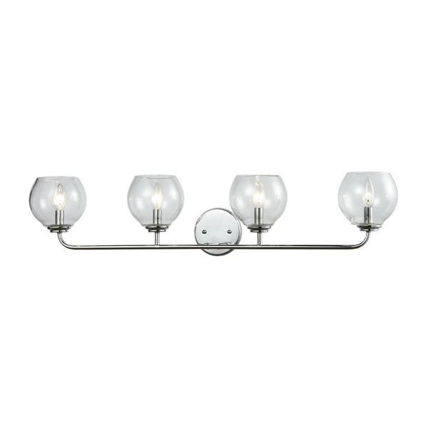Atlas Emory 38'' Wide 4-Light Vanity Fixture - Polished Chrome with Clear Glass Shades & Modern Elegance WL11598-CH