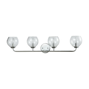 Atlas Emory 38'' Wide 4-Light Vanity Fixture - Polished Chrome with Clear Glass Shades & Modern Elegance WL11598-CH