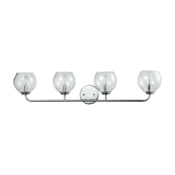 Atlas Emory 38'' Wide 4-Light Vanity Fixture - Polished Chrome with Clear Glass Shades & Modern Elegance WL11598-CH