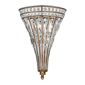 Atlas Empire 18'' High 2-Light Sconce - Timeless French Elegance in Mocha with Stunning Crystal Accents WL11600-BN
