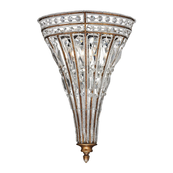 Atlas Empire 18'' High 2-Light Sconce - Timeless French Elegance in Mocha with Stunning Crystal Accents WL11600-BN