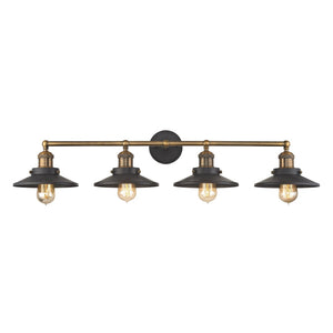 Atlas English Pub 2-Light Vanity Light Fixture – Vintage Industrial Charm for Bathrooms or Powder Rooms Antique Brass 38'' WL11601-BK