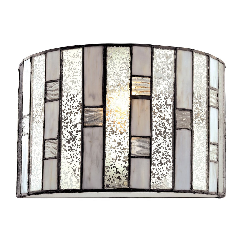 Atlas Ethan 7'' High 1-Light Sconce - Elegant Tiffany Bronze with Geometric Mosaic & Rippled Glass Design WL11605-BZ