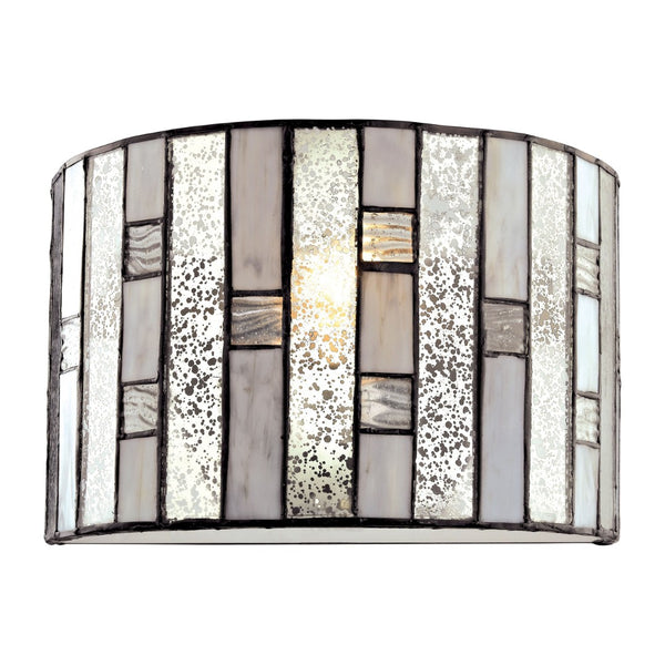 Atlas Ethan 7'' High 1-Light Sconce - Elegant Tiffany Bronze with Geometric Mosaic & Rippled Glass Design WL11605-BZ