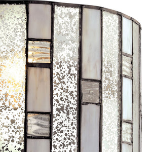 Atlas Ethan 7'' High 1-Light Sconce - Elegant Tiffany Bronze with Geometric Mosaic & Rippled Glass Design WL11605-BZ