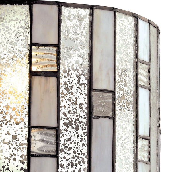 Atlas Ethan 7'' High 1-Light Sconce - Elegant Tiffany Bronze with Geometric Mosaic & Rippled Glass Design WL11605-BZ