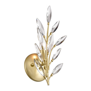 Atlas Flora Grace Elegant Wall Sconce - Nature-Inspired Design with Crystal Accents for Ambient Lighting Champagne Gold 6.75'' WL11607-GD