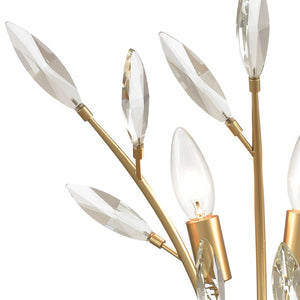 Atlas Flora Grace Elegant Wall Sconce - Nature-Inspired Design with Crystal Accents for Ambient Lighting Champagne Gold 14'' WL11608-GD
