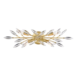 Atlas Flora Grace 4-Light Vanity Light Fixture - Elegant Crystal Accents for Luxurious Bathroom Glow Champagne Gold 25.25'' WL11609-GD