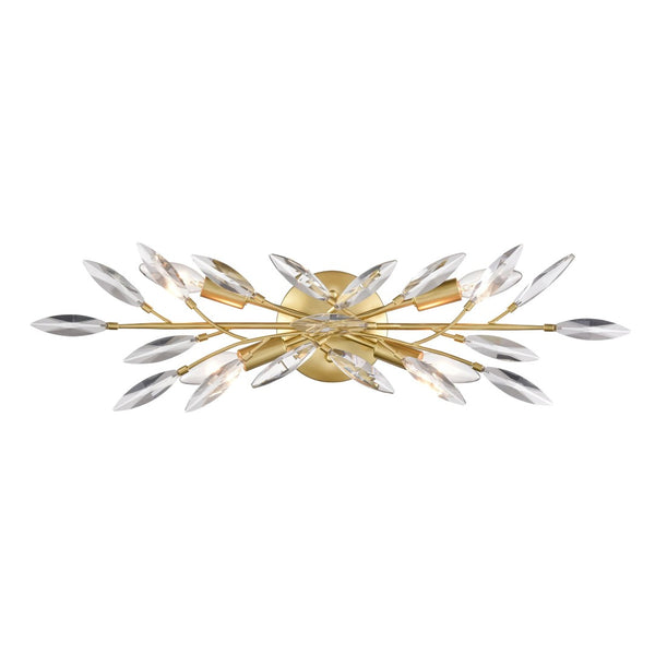 Atlas Flora Grace 4-Light Vanity Light Fixture - Elegant Crystal Accents for Luxurious Bathroom Glow Champagne Gold 25.25'' WL11609-GD