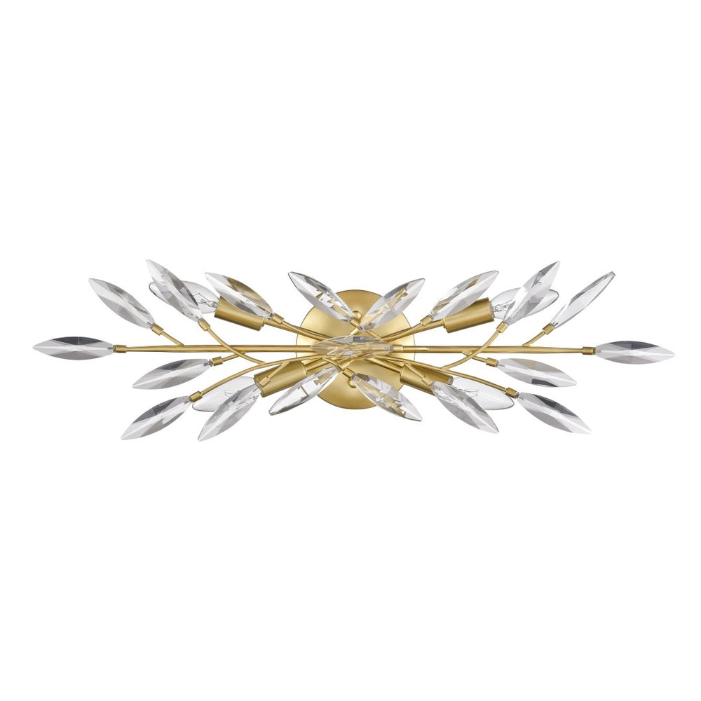 Atlas Flora Grace 4-Light Vanity Light Fixture - Elegant Crystal Accents for Luxurious Bathroom Glow Champagne Gold 25.25'' WL11609-GD