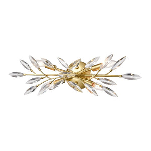 Atlas Flora Grace 4-Light Vanity Light Fixture - Elegant Crystal Accents for Luxurious Bathroom Glow Champagne Gold 25.25'' WL11609-GD