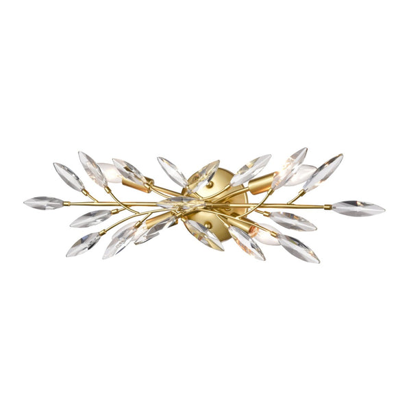Atlas Flora Grace 4-Light Vanity Light Fixture - Elegant Crystal Accents for Luxurious Bathroom Glow Champagne Gold 25.25'' WL11609-GD
