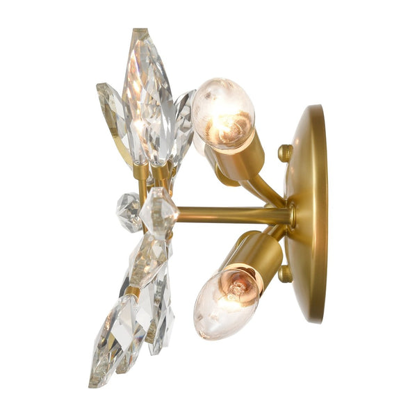 Atlas Flora Grace 4-Light Vanity Light Fixture - Elegant Crystal Accents for Luxurious Bathroom Glow Champagne Gold 25.25'' WL11609-GD
