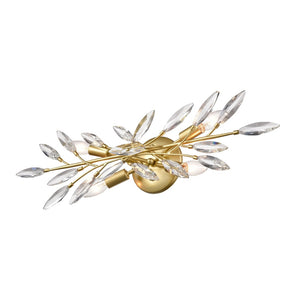 Atlas Flora Grace 4-Light Vanity Light Fixture - Elegant Crystal Accents for Luxurious Bathroom Glow Champagne Gold 25.25'' WL11609-GD