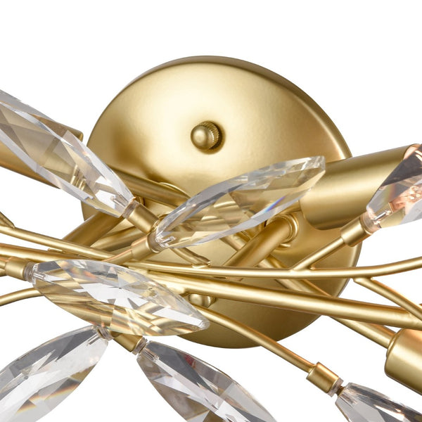 Atlas Flora Grace 4-Light Vanity Light Fixture - Elegant Crystal Accents for Luxurious Bathroom Glow Champagne Gold 25.25'' WL11609-GD