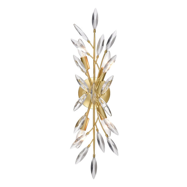 Atlas Flora Grace 4-Light Vanity Light Fixture - Elegant Crystal Accents for Luxurious Bathroom Glow Champagne Gold 25.25'' WL11609-GD