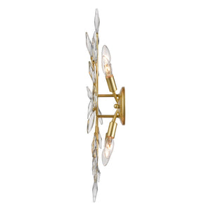 Atlas Flora Grace 4-Light Vanity Light Fixture - Elegant Crystal Accents for Luxurious Bathroom Glow Champagne Gold 25.25'' WL11609-GD