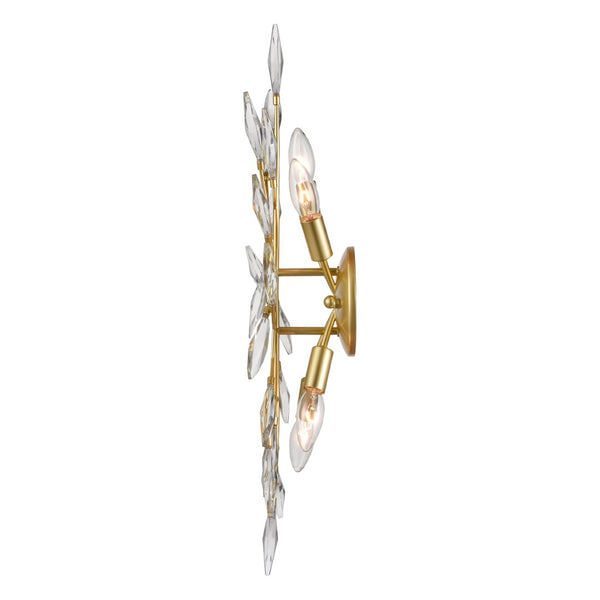 Atlas Flora Grace 4-Light Vanity Light Fixture - Elegant Crystal Accents for Luxurious Bathroom Glow Champagne Gold 25.25'' WL11609-GD