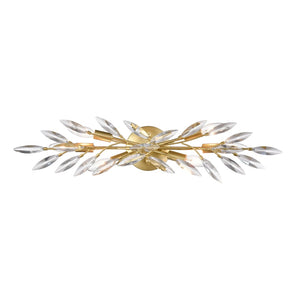 Atlas Flora Grace 4-Light Vanity Light Fixture - Elegant Crystal Accents for Luxurious Bathroom Glow Champagne Gold 28.75'' WL11610-GD