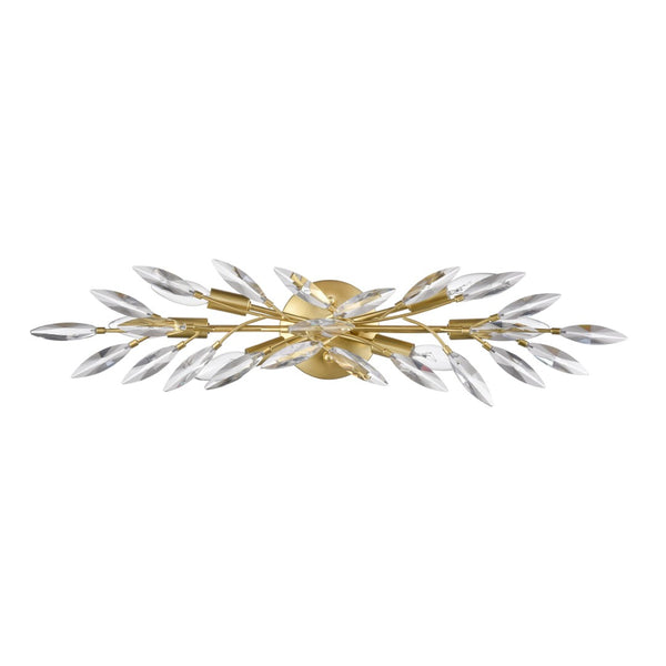 Atlas Flora Grace 4-Light Vanity Light Fixture - Elegant Crystal Accents for Luxurious Bathroom Glow Champagne Gold 28.75'' WL11610-GD