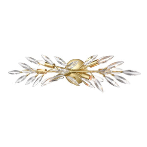 Atlas Flora Grace 4-Light Vanity Light Fixture - Elegant Crystal Accents for Luxurious Bathroom Glow Champagne Gold 28.75'' WL11610-GD