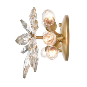 Atlas Flora Grace 4-Light Vanity Light Fixture - Elegant Crystal Accents for Luxurious Bathroom Glow Champagne Gold 28.75'' WL11610-GD