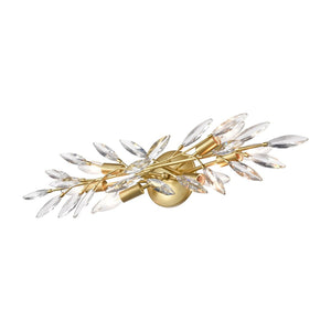 Atlas Flora Grace 4-Light Vanity Light Fixture - Elegant Crystal Accents for Luxurious Bathroom Glow Champagne Gold 28.75'' WL11610-GD