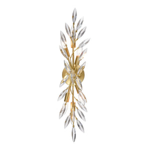 Atlas Flora Grace 4-Light Vanity Light Fixture - Elegant Crystal Accents for Luxurious Bathroom Glow Champagne Gold 28.75'' WL11610-GD