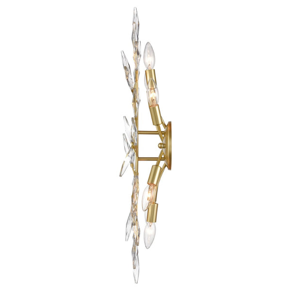 Atlas Flora Grace 4-Light Vanity Light Fixture - Elegant Crystal Accents for Luxurious Bathroom Glow Champagne Gold 28.75'' WL11610-GD