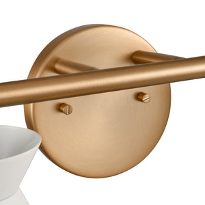Atlas Forme Modern 2-Light Vanity Light – Chic Midcentury Design with Soft Illumination for Your Space Brushed Gold 18'' WL11613-WH
