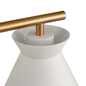 Atlas Forme Modern 2-Light Vanity Light – Chic Midcentury Design with Soft Illumination for Your Space Brushed Gold 18'' WL11613-WH