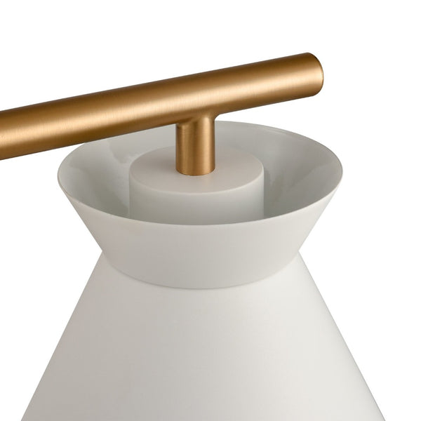 Atlas Forme Modern 2-Light Vanity Light – Chic Midcentury Design with Soft Illumination for Your Space Brushed Gold 18'' WL11613-WH