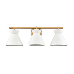 Atlas Forme Modern 2-Light Vanity Light – Chic Midcentury Design with Soft Illumination for Your Space White with Brushed Gold WL11614-WH