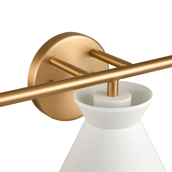Atlas Forme Modern 2-Light Vanity Light – Chic Midcentury Design with Soft Illumination for Your Space White with Brushed Gold WL11614-WH
