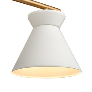 Atlas Forme Modern 2-Light Vanity Light – Chic Midcentury Design with Soft Illumination for Your Space White with Brushed Gold WL11614-WH