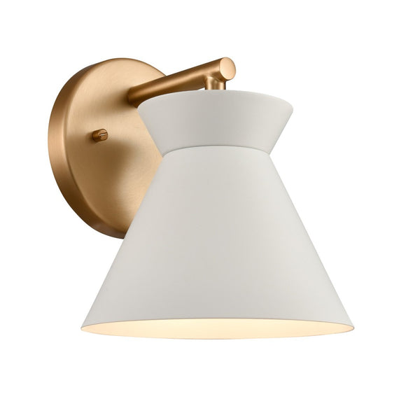 Atlas Forme Modern 2-Light Vanity Light – Chic Midcentury Design with Soft Illumination for Your Space Brushed Gold 7'' WL11615-WH
