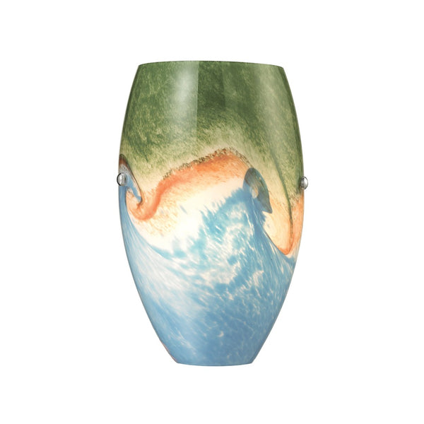 Atlas Geologic 8'' High 1-Light Wall Sconce – Unique Hand-Blown Glass with Satin Nickel Finish for Modern Spaces WL11617-MU