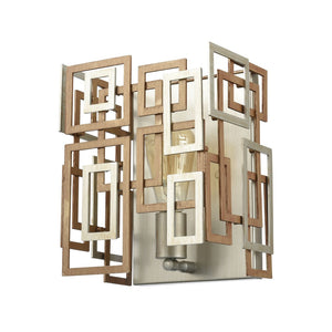 Atlas Gridlock 10" High 1-Light Wall Sconce - Contemporary Matte Gold & Aged Silver Artful Design WL11627-GD