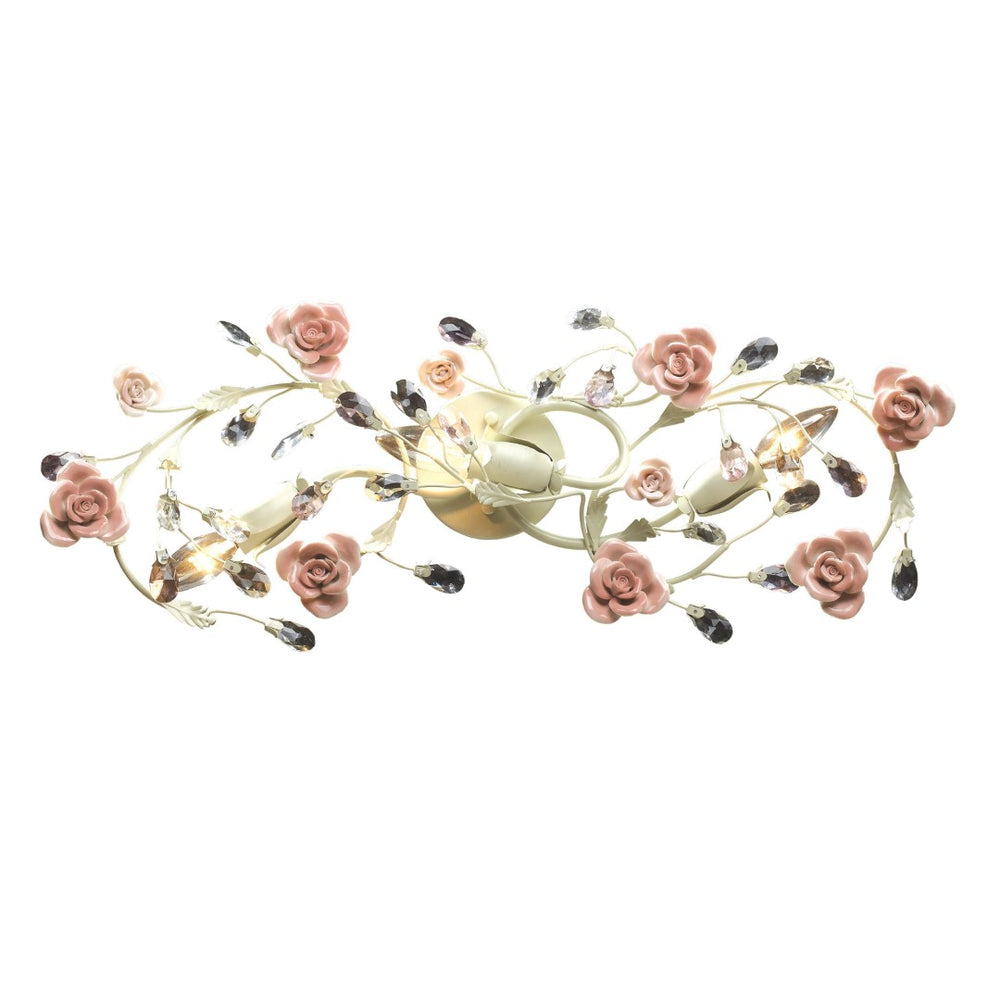 Atlas Heritage 27'' Wide 3-Light Vanity Light - Elegant Cream Finish with Floral Accents & Crystal Glow WL11636-CR